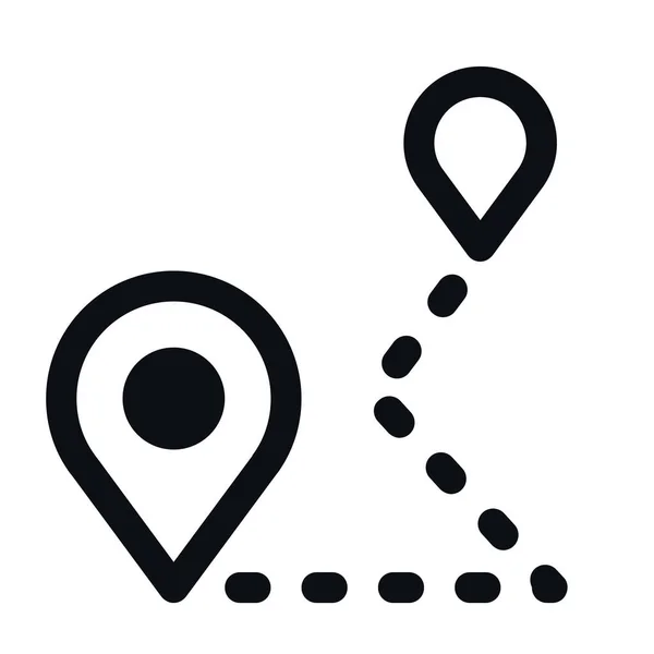 Wandelen Locatie Kaart Pictogram Contouren Stijl — Stockvector