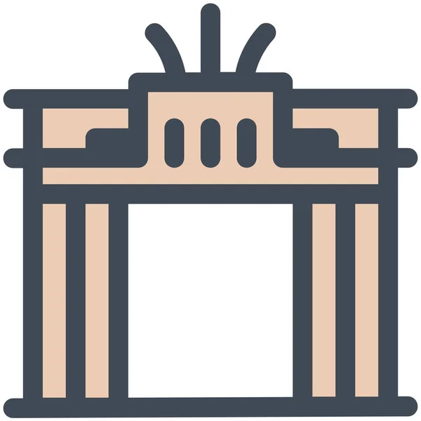 Berlin Brandenburg Ikona Brány Kategorii Památek — Stockový vektor