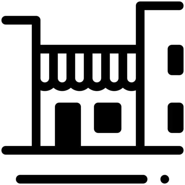 Budova Města Obchod Ikona Kategorii Nakupování Commerce — Stockový vektor