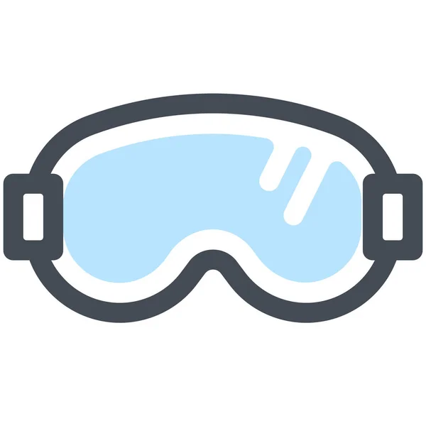 填充轮廓风格的护目镜滑雪运动图标 — 图库矢量图片
