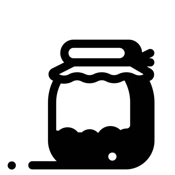 Botella Postre Comida Icono Estilo Sólido — Vector de stock