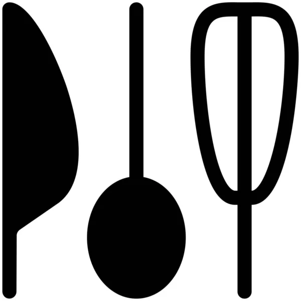 Cucharas Utensilios Cocina Icono Cocina — Vector de stock