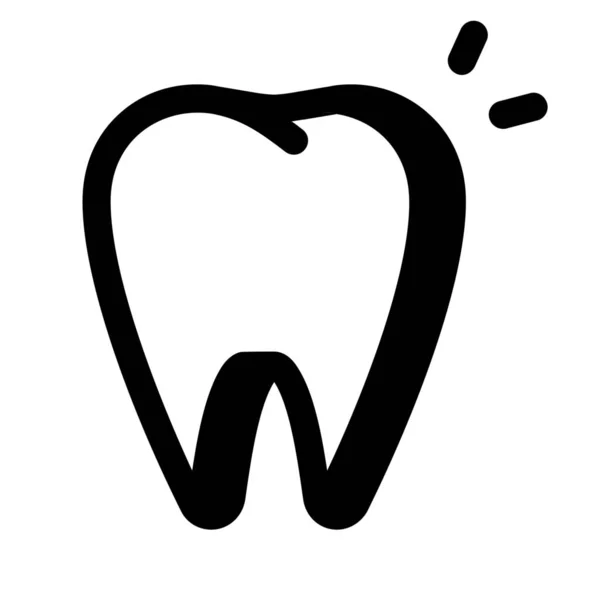 Dentista Medico Icona Del Dente Stile Outline — Vettoriale Stock