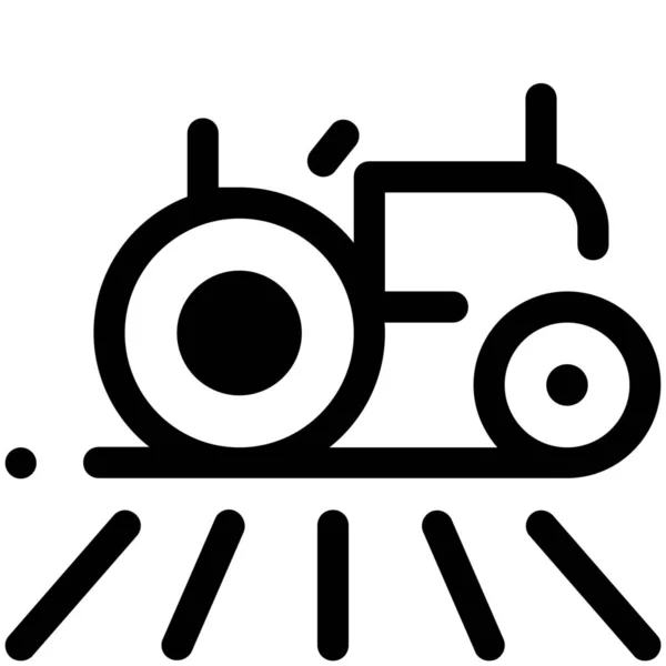 Icono Del Vehículo Tractor Granja Estilo Sólido — Archivo Imágenes Vectoriales