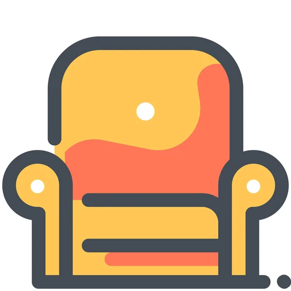 Arcade Armchair Chair Icon Filled Outline Style — Stock Vector