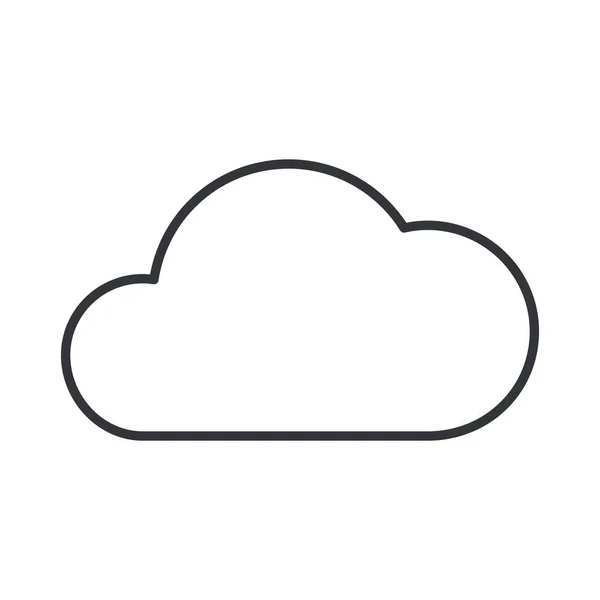 Значок Бази Даних Хмарного Сервера Стилі Контурів — стоковий вектор