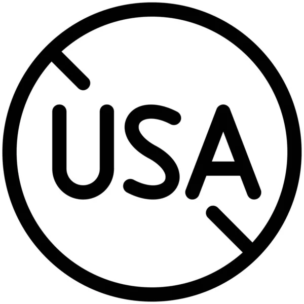 Usa Lockdown Country Icon — 图库矢量图片