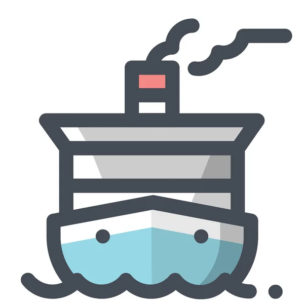 Икона Морской Жизни Лодке Стиле Заполненного Контура — стоковый вектор