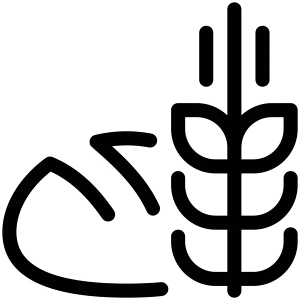 Икона Хлебных Ушей Твердом Стиле — стоковый вектор