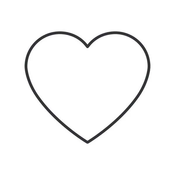 Сердце Икона Любви Стиле Очертания — стоковый вектор