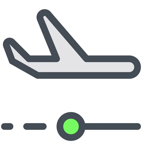 Icono Ubicación Vuelo Del Avión — Vector de stock