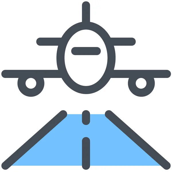 Icône Atterrissage Vol Aéroport — Image vectorielle