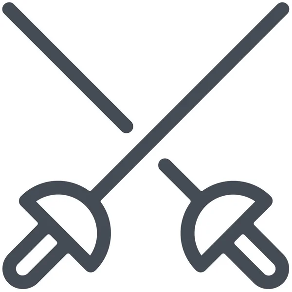 Ref Fencing Icon Filled Outline Style — стоковый вектор