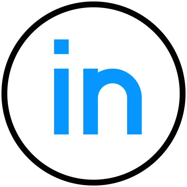 Icona Del Logo Multimediale Linkedin Stile Contorno Pieno — Vettoriale Stock