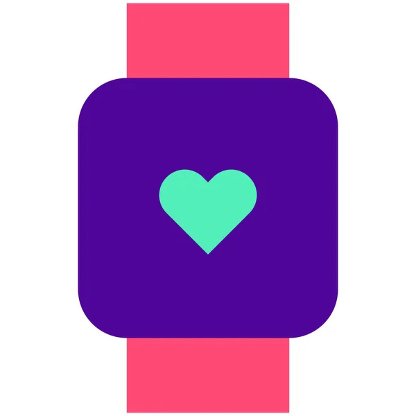 Comprobar Icono Del Corazón Ejercicio Estilo Plano — Vector de stock