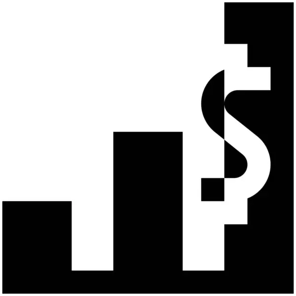 Διάγραμμα Δολάριο Εικονίδιο Χρηματοδότησης Στερεό Στυλ — Διανυσματικό Αρχείο
