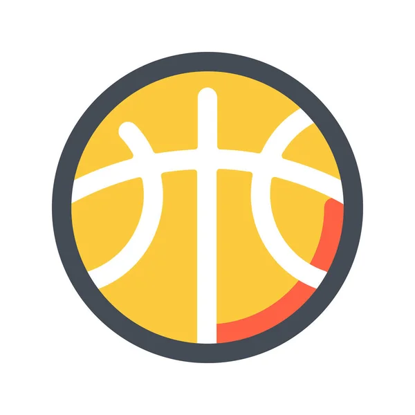 Pelota Baloncesto Icono Competencia Estilo Contorno Lleno — Vector de stock