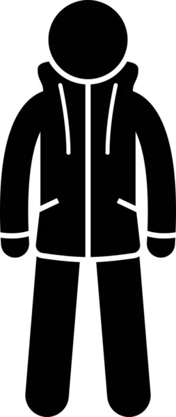 Chaqueta Hombres Resisten Icono Estilo Sólido — Vector de stock