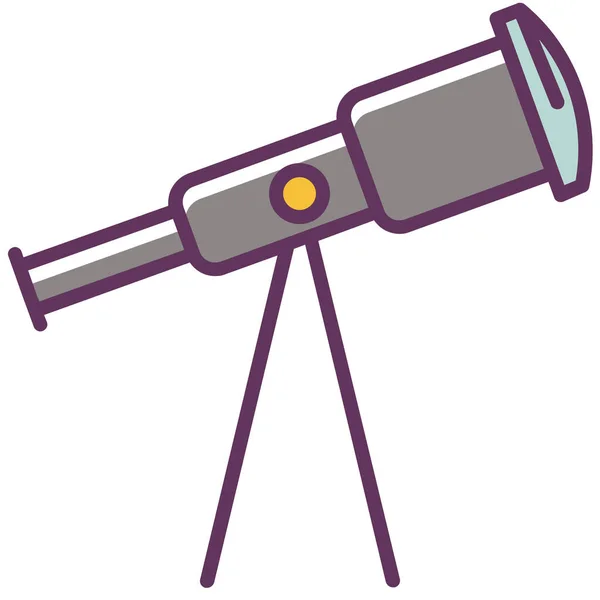 Astronomía Icono Vidrio Binocular Estilo Contorno Lleno — Vector de stock