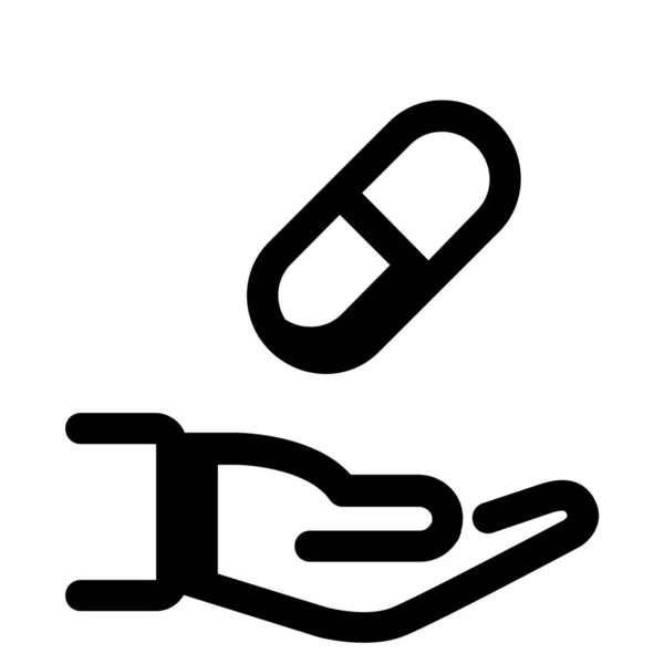 Arzt Patient Hand Symbol Outline Stil — Stockvektor
