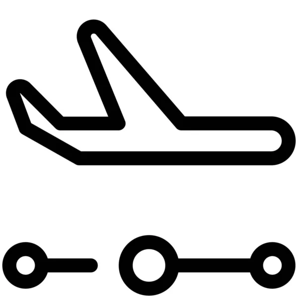 Icono Ubicación Vuelo Del Avión — Vector de stock