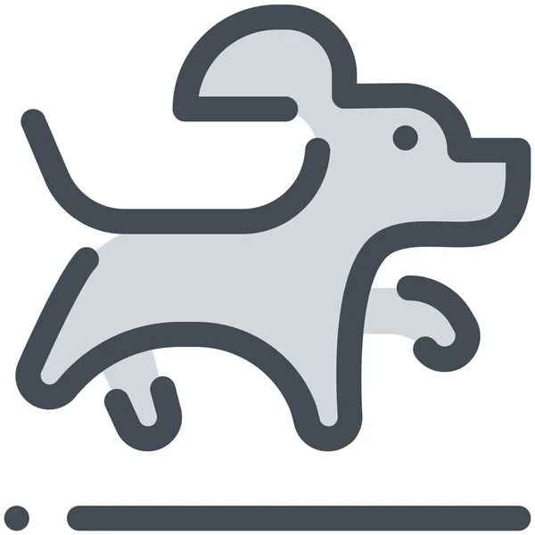 Animal Perro Salto Icono Categoría Animales — Vector de stock