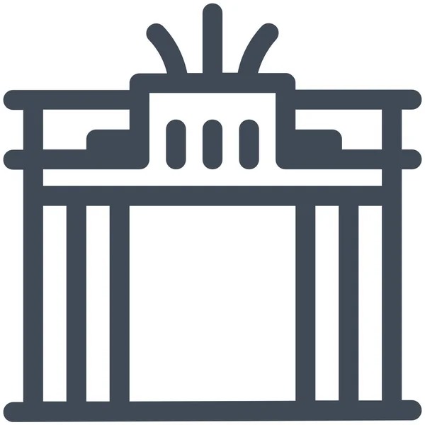 Berlin Brandenburg Brána Ikona Stylu Osnovy — Stockový vektor