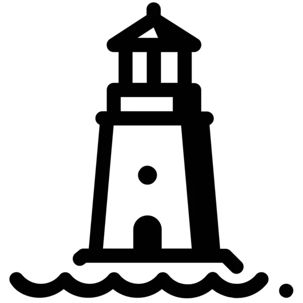 Lighthouse Sea Guide Icon Outline Style — Stock Vector