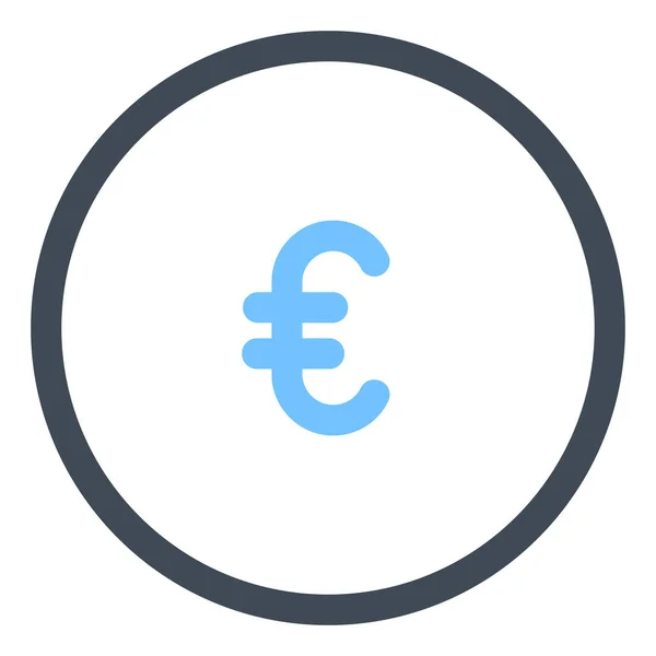 Coin Euro Finance Icon Estilo Esquema Rellenado — Archivo Imágenes Vectoriales