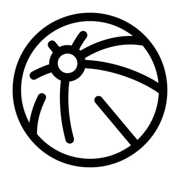 Икона Игры Мяч Пляж Твердом Стиле — стоковый вектор
