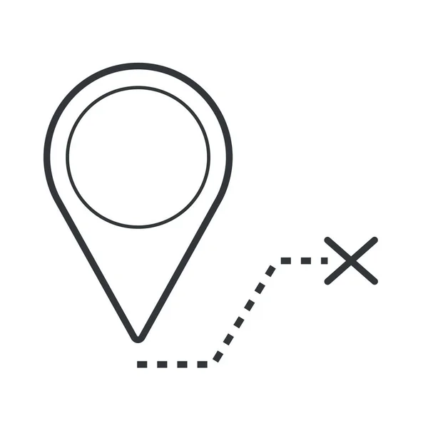 Location Navigation Pin Icon Outline Style — Stock Vector