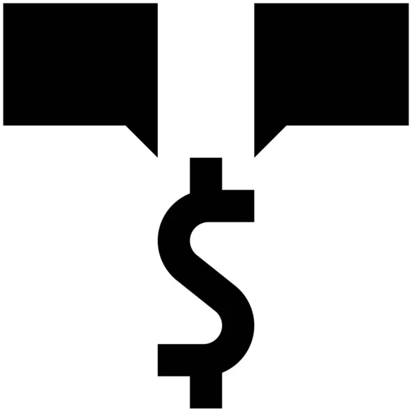 Belubles Conversatie Dollar Pictogram Solid Stijl — Stockvector