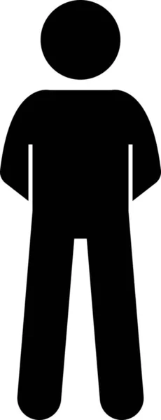 Man Standing Icon Solid Style — Stock Vector