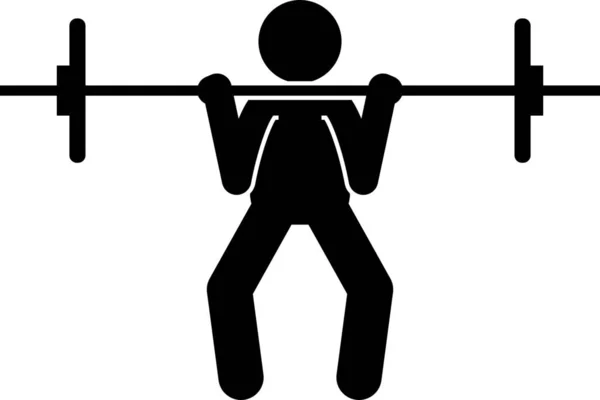 Langhantel Mit Trainingsikone Der Kategorie Gym — Stockvektor