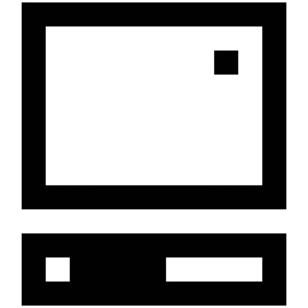 Appel Computer Bureaublad Pictogram Vaste Stijl — Stockvector