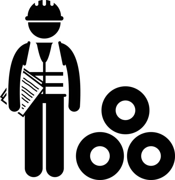 Manager Manufacture Manufacturer Icon — Stock Vector