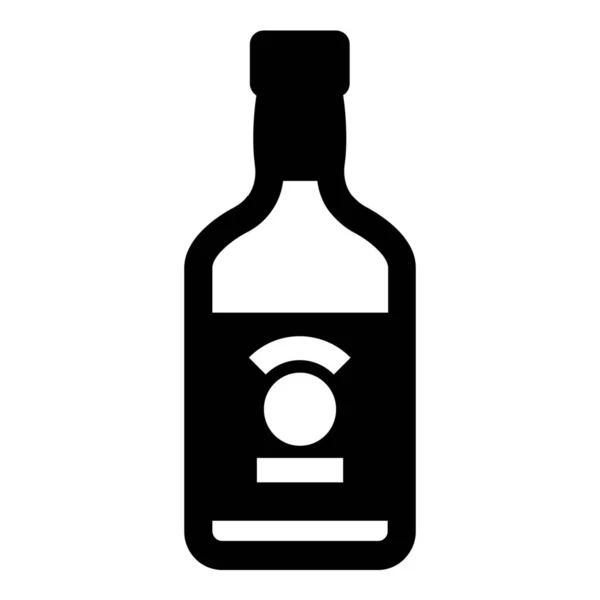 Bar Restauracja Alkohol Ikona Stylu Solid — Wektor stockowy