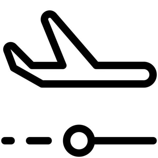 Icono Ubicación Vuelo Del Avión — Vector de stock