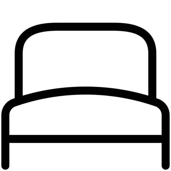 Icono Los Muebles Dormitorio Cama Estilo Esquema — Vector de stock