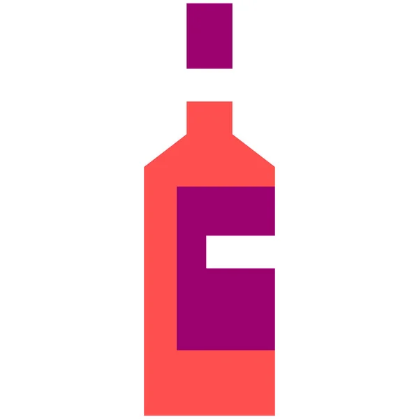 Alkohol Láhev Nápoj Ikona Plochém Stylu — Stockový vektor