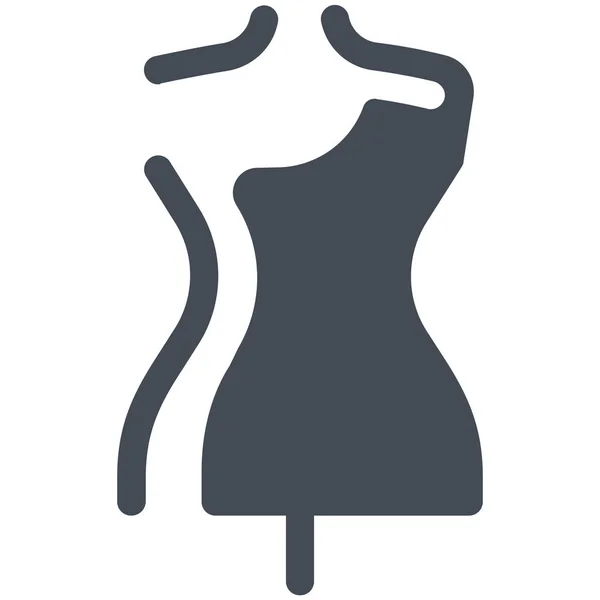 Icône Mode Mannequin Couture Dans Style Contour Rempli — Image vectorielle