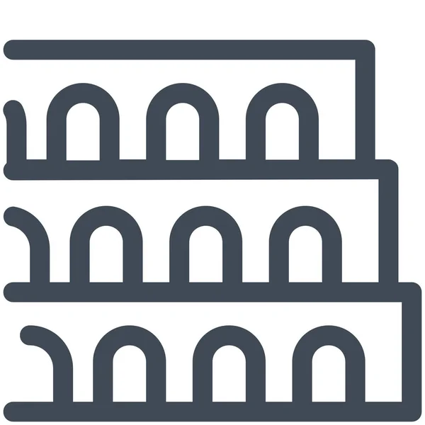 Stavba Ikony Koloseum Itálie Stylu Osnovy — Stockový vektor