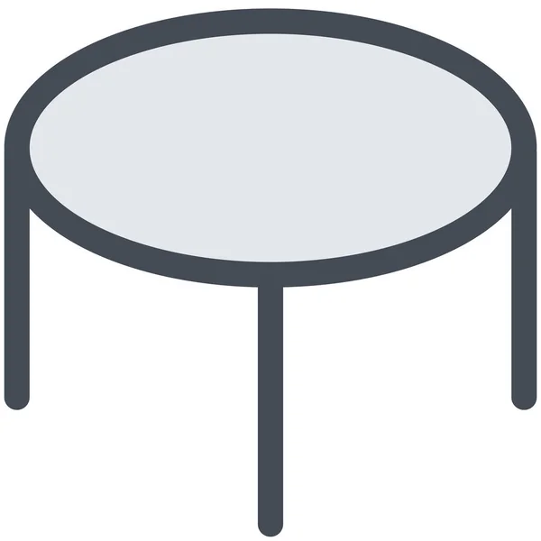 Icône Table Intérieure Meubles Dans Style Contour Rempli — Image vectorielle