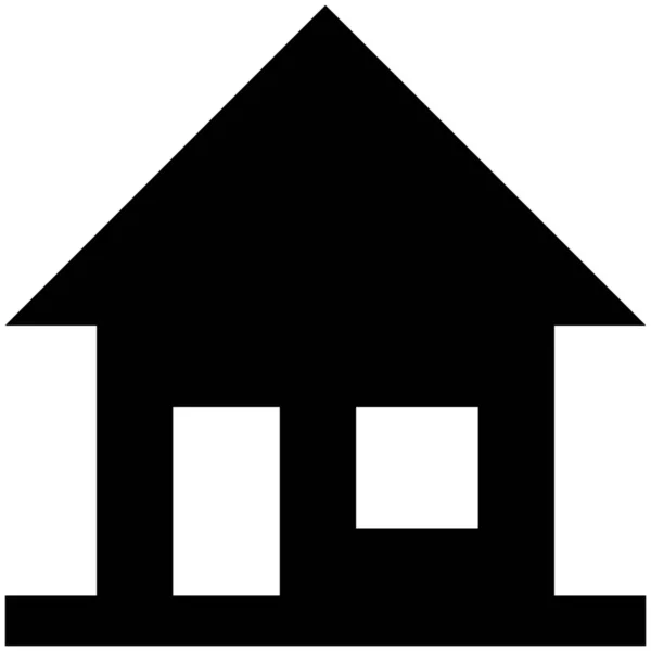 Edifício Casa Ícone Estilo Sólido —  Vetores de Stock
