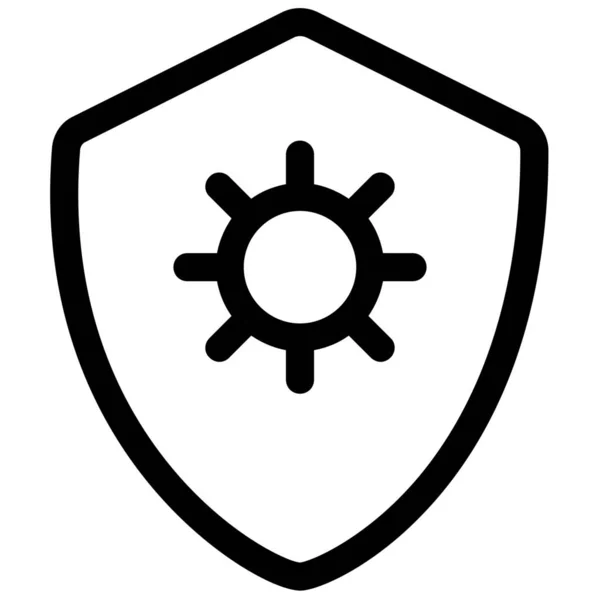 Protección Virus Escudo Icono — Vector de stock