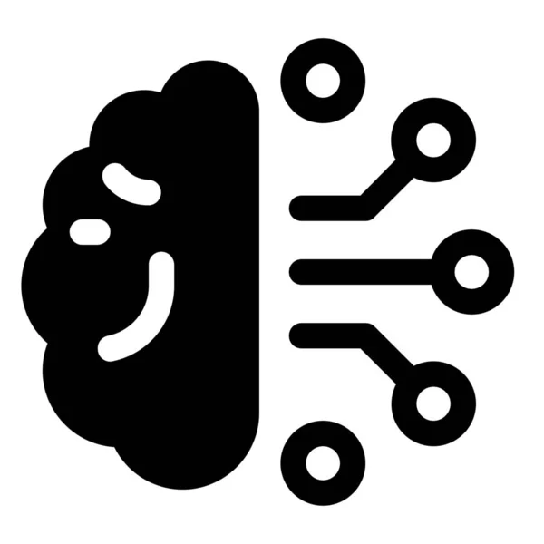 Icono Nube Cerebral Artificial — Vector de stock