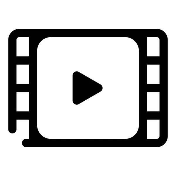 Κινηματογραφική Κινηματογραφική Ταινία Εικονίδιο Στερεό Στυλ — Διανυσματικό Αρχείο