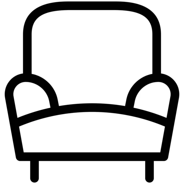 Sillón Icono Los Muebles Silla Estilo Esquema — Vector de stock