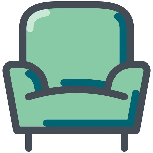 Πολυθρόνα Καρέκλα Έπιπλο Εικονίδιο Γεμιστό Περίγραμμα Στυλ — Διανυσματικό Αρχείο