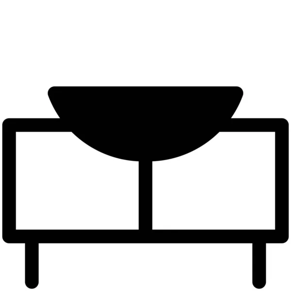 Ikona Mebli Łazienkowych Umywalka Kategorii Meble Dekoracje Wnętrz — Wektor stockowy